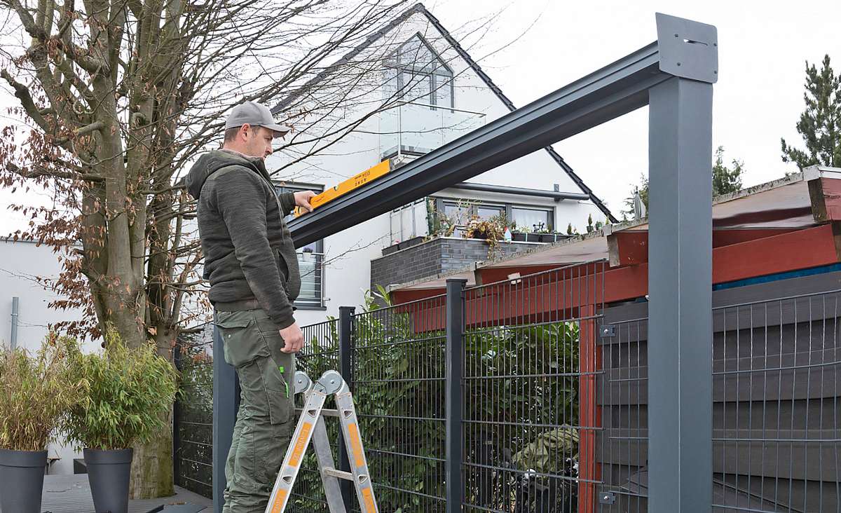 Freistehende Terrassenüberdachung bauen selber bauen