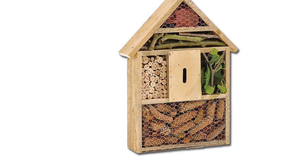 Insektenhotel auf einem weißen Hintergrund freigestellt.  - Foto: sidm