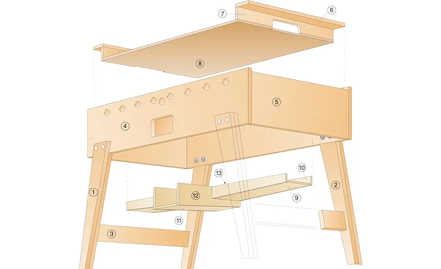 Tischkicker selber bauen Kickertisch: Zeichnung