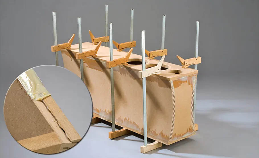 Standboxen selber bauen Lautsprecherbox verkleben