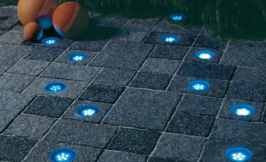 LED-Bodenleuchten: Schritt 23 von 23 LED-Leuchtsteine im Betonsteinpflaster