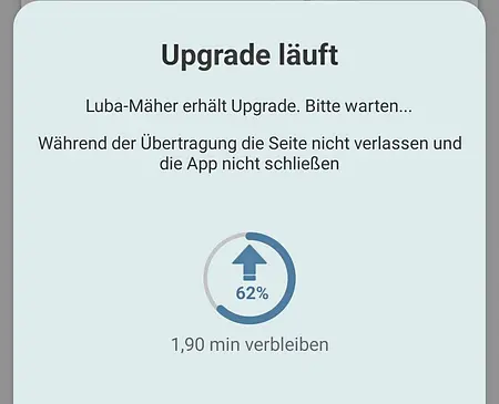 Mammotion Luba Update Mammotion Luba Update in der App