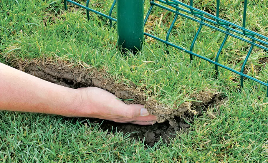 Metallzaun setzen: Schritt 32 von 34 Rasen ausbessern