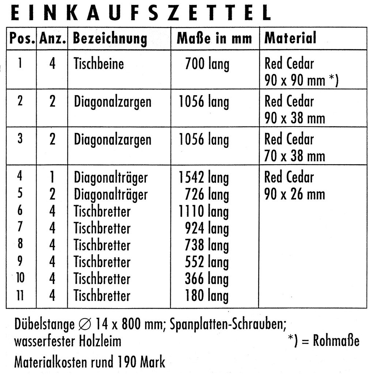 Holz-Gartentisch