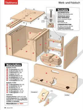 Materialliste und Zeichnung 