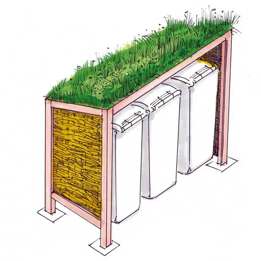 Mülltonnen-Verkleidungen aus Holz Mülltonnen-Verkleidung