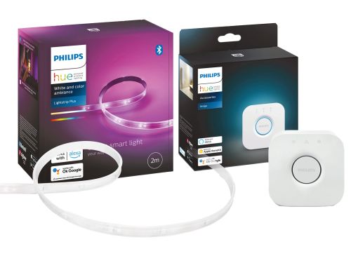 Philips Hue Lightstrip White and Color Ambiance LED-Streifen mit Hue Bridge