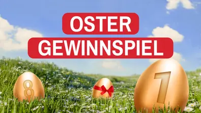 Ostergewinnspiel Titelbild, das drei goldene Eier mit Zahlen zeigt auf einer grünen Wiese - Foto: Selbst.de (Dominica Zaborowski) & iStock (Mint Fox / AntonioSolano ) Ostergewinnspiel Titelbild, das drei goldene Eier mit Zahlen zeigt auf einer grünen Wiese - Foto: Selbst.de (Dominica Zaborowski) & iStock (Mint Fox / AntonioSolano )