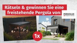 Pergolux Gewinnspiel - Foto: Hersteller / Pergolux; Hintergrund: iStock / Xurzon