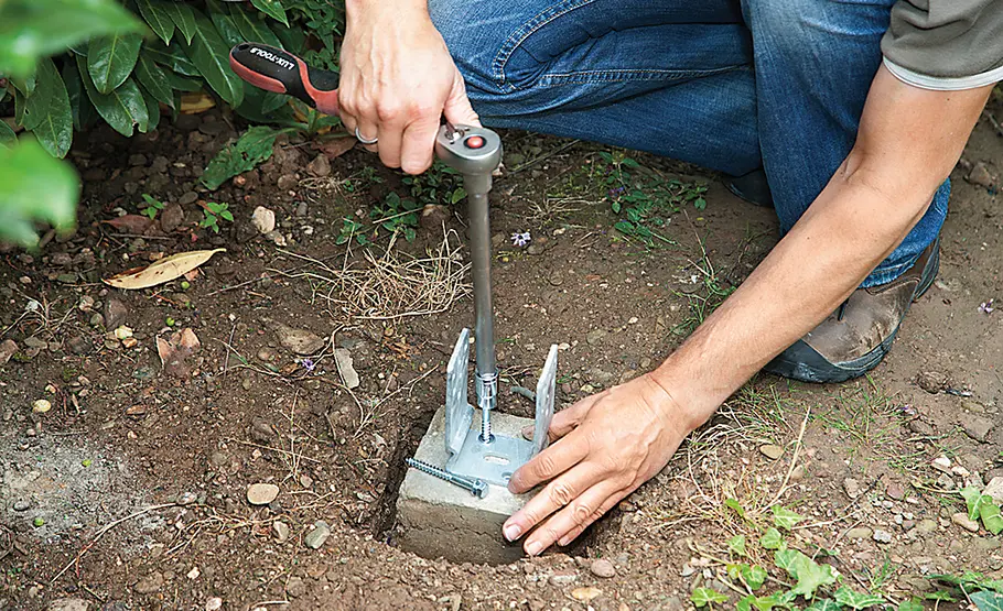 Pfostenschuh: Fundament gießen Punktfundamente bauen
