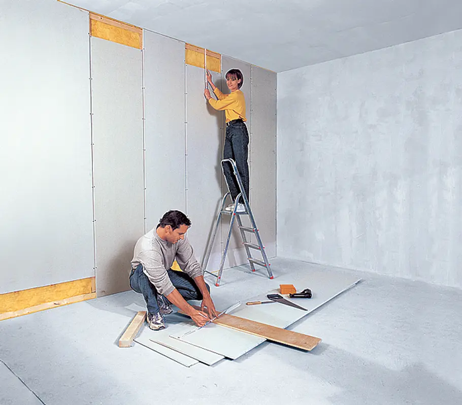 Schallschutz-Wände selber bauen Schallschutz: Bauplatten anbringen