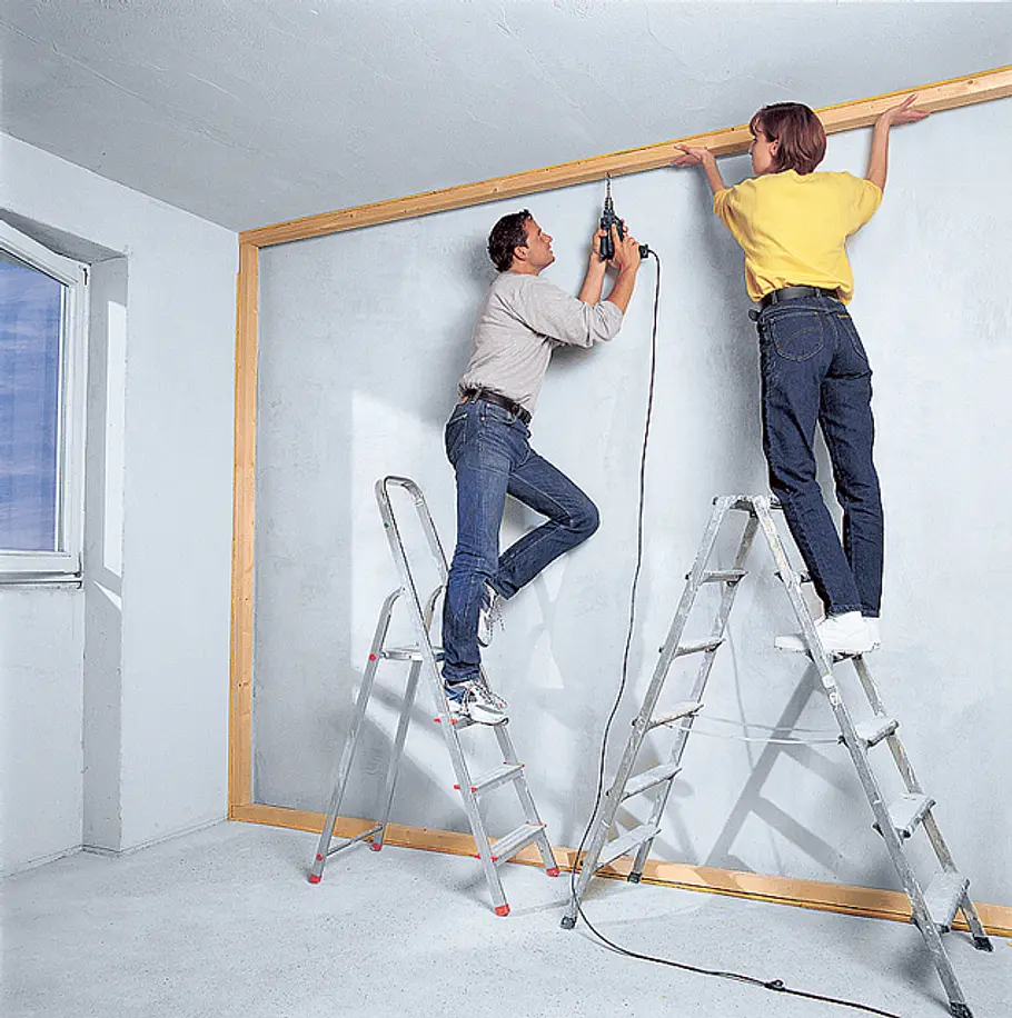 Schallschutz-Wände selber bauen Schallschutz: Latten befestigen