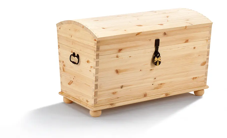Truhe bauen: Schritt 44 von 44 Schatzkiste lasieren