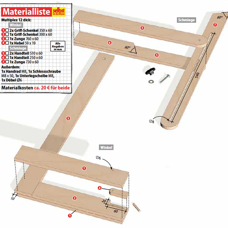 Anschlagwinkel und Schmiege selber bauen
