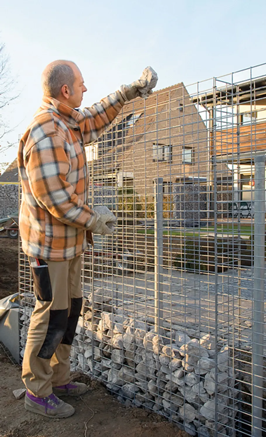 Sichtschutz Gabionen Sichtschutz aus Gabionen mit Steinen füllen