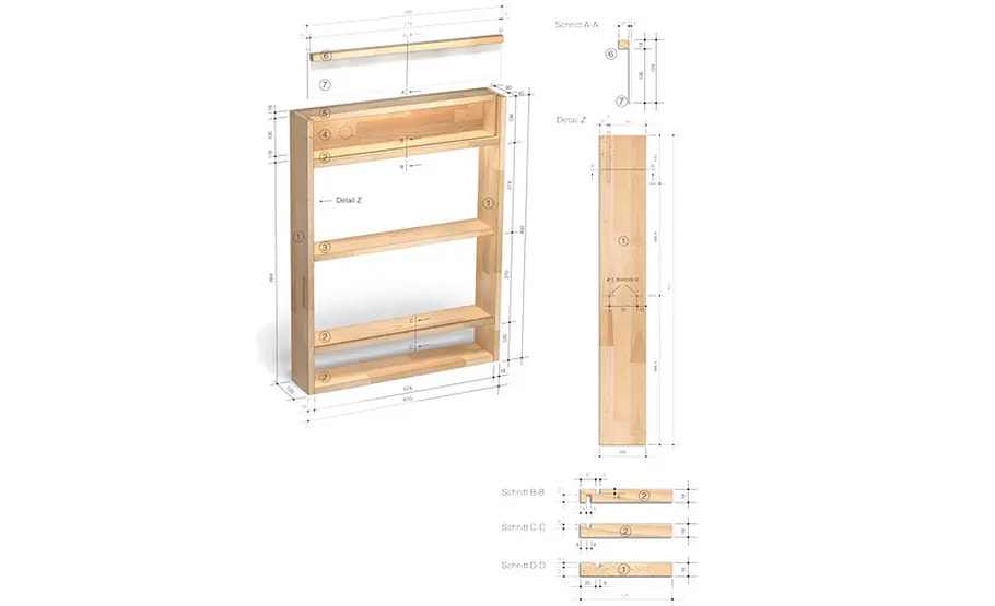 Spiegelschrank selber bauen Spiegelschrank: Zeichnung