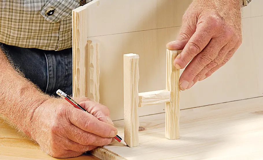 Stallkrippe bauen: Schritt 17 von 53 Zwillingsbalken verleimen