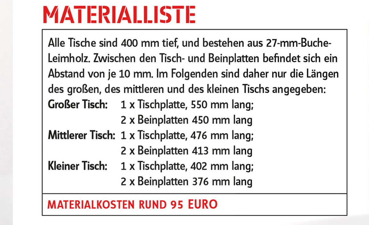 Stapeltisch bauen