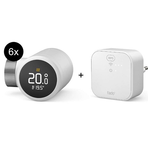 tado° X Starter Kit Smartes Heizkörper-Thermostat - 6er-Set + Bridge