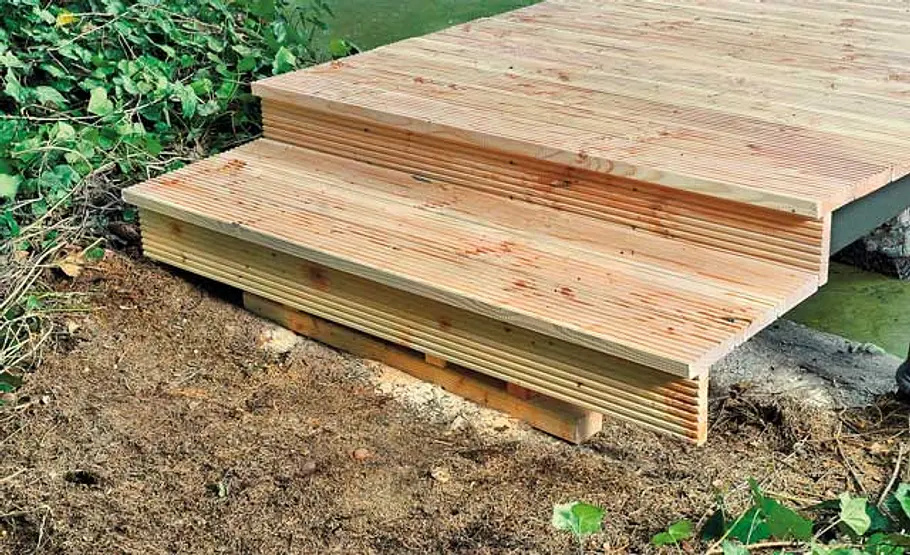 Bootssteg bauen Blende montieren