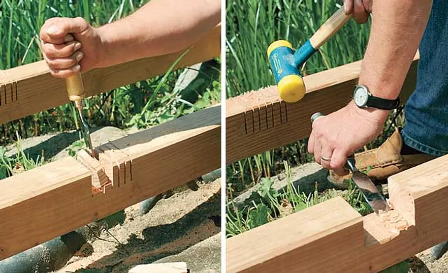 Steg bauen: Schritt 15 von 40 Überblattung herstellen