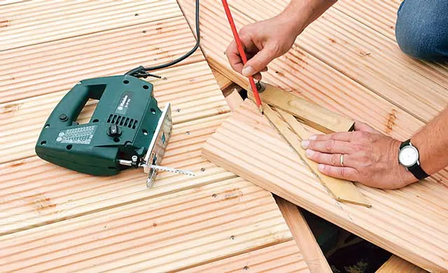Steg bauen: Schritt 35 von 40 Maße übertragen
