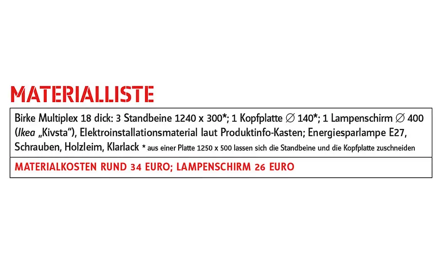 Holz-Stehleuchte bauen Stehleuchte bauen