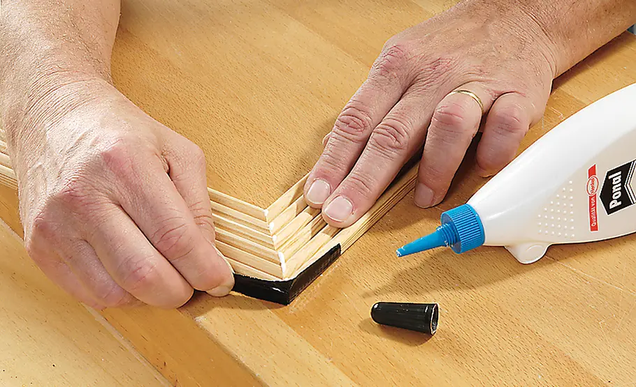 Küchen-Tafel basteln Küchen-Tafel: Leisten verbinden