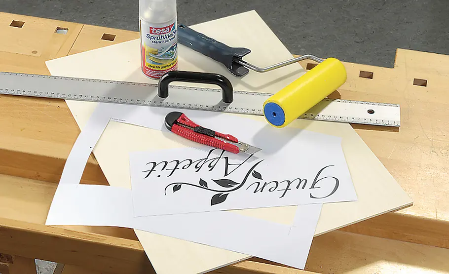 Küchen-Tafel basteln Küchen-Tafel: Schriftzug vergrößern