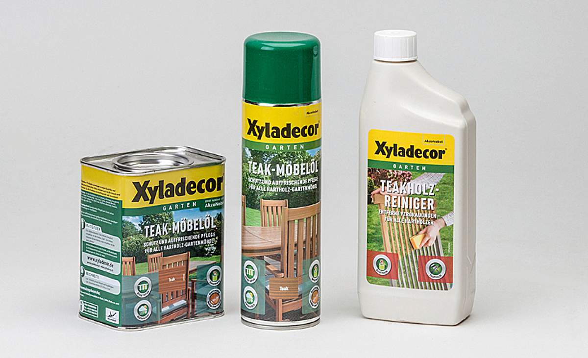 Teakholz-Reiniger und Holzöl