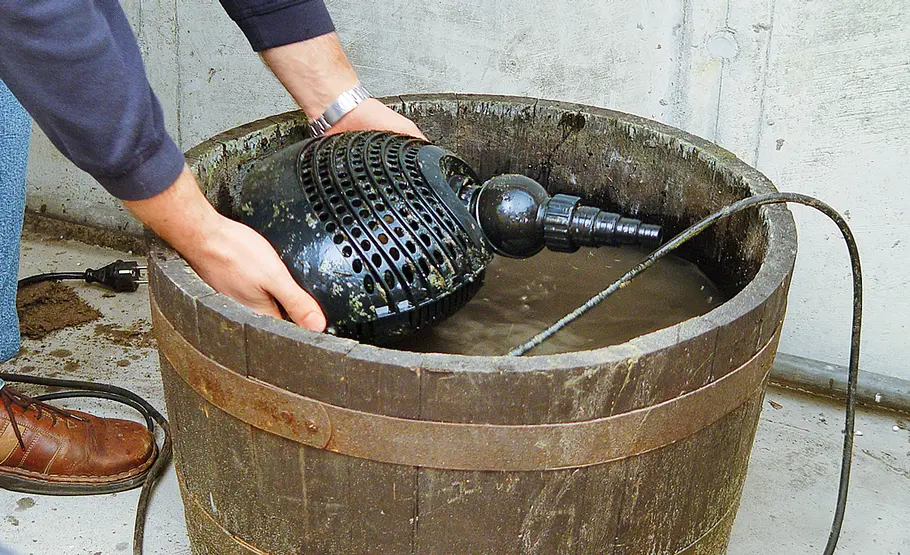 Praxistipp: Mini-Teich überwintern Teich im Fass