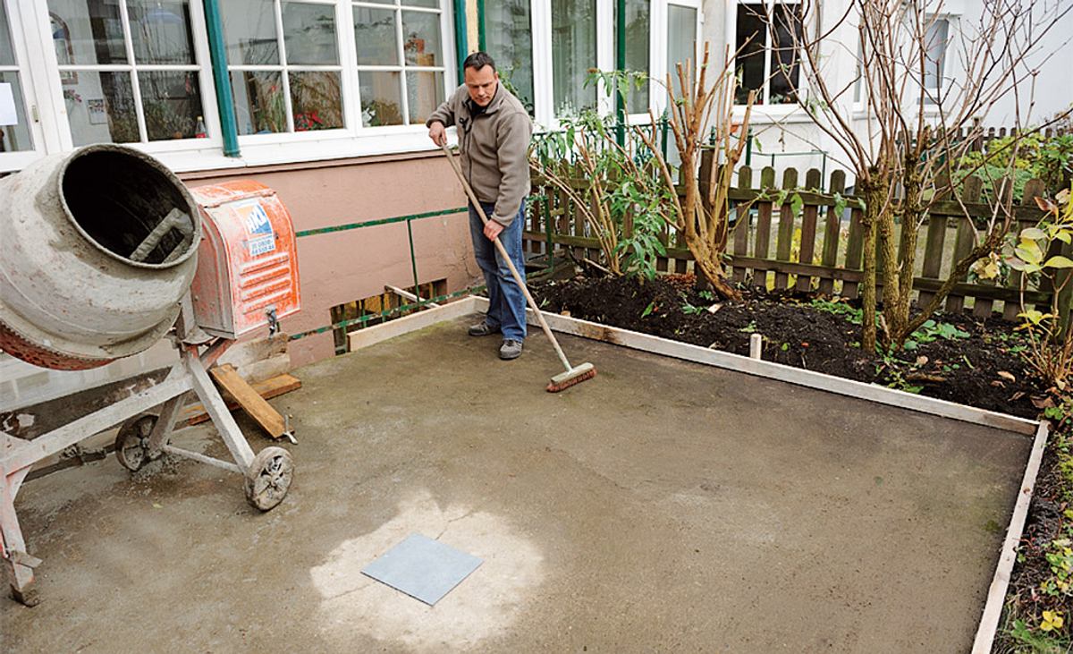 Betonfundament für Terrasse