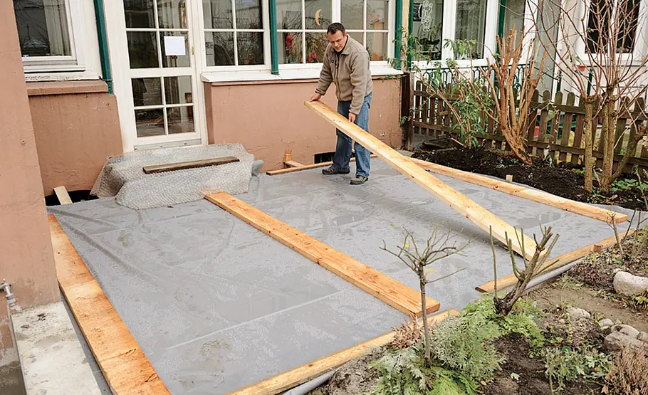 Betonfundament für Terrasse Betonfundament für Terrasse
