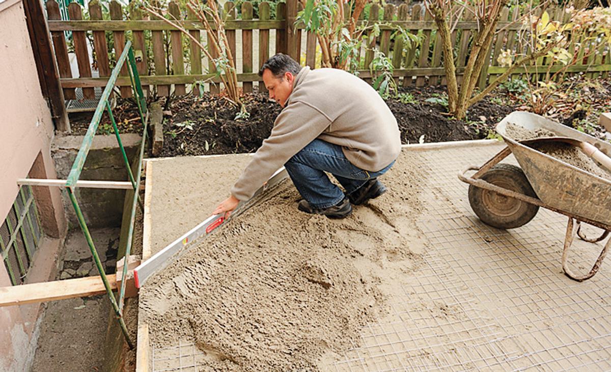 Betonfundament für Terrasse