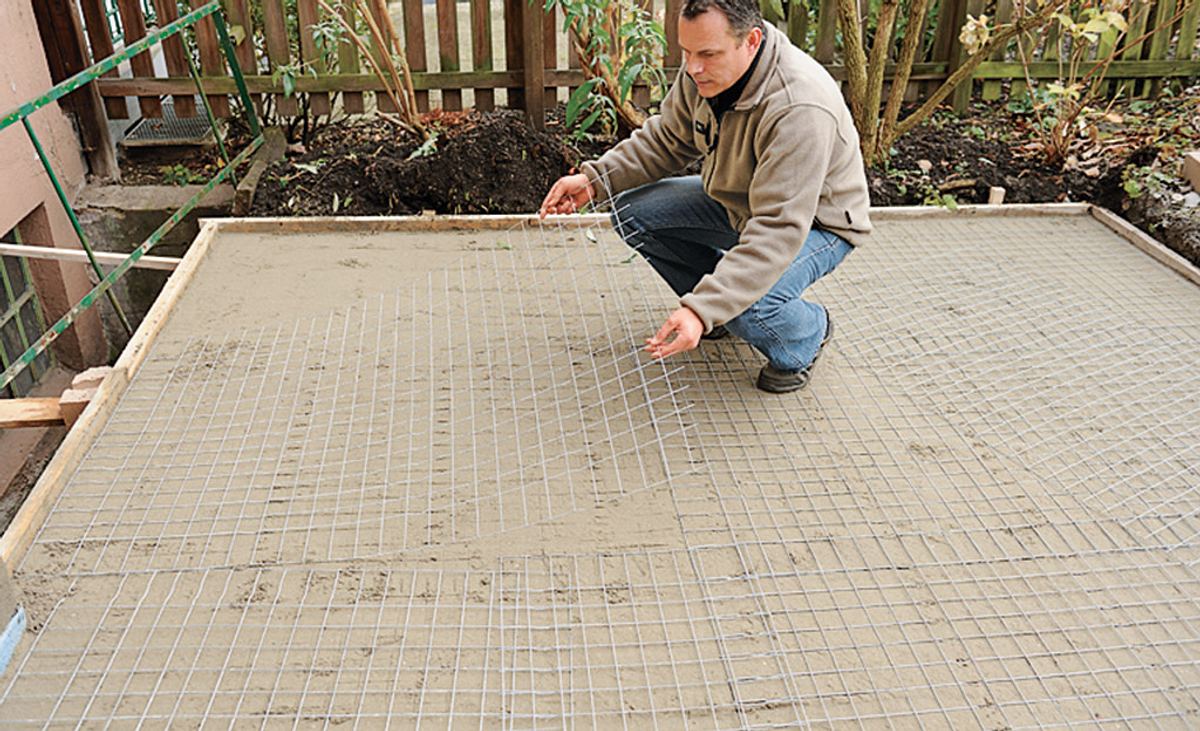 Betonfundament für Terrasse