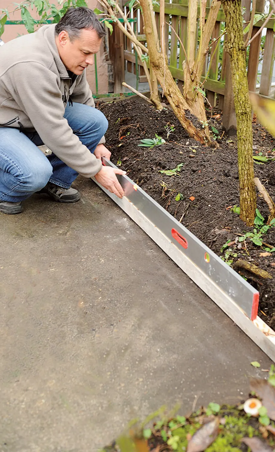 Betonfundament für Terrasse Gartenhaus