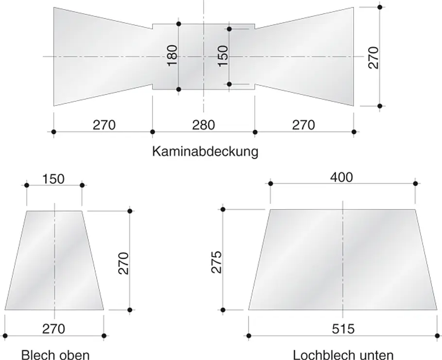 Gartenkamin bauen: Zeichnung 02 Gartenkamin