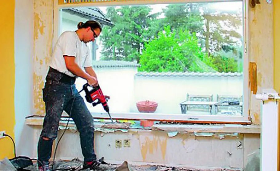 Terrassentür Terrassentür: Rahmenteil herausbrechen