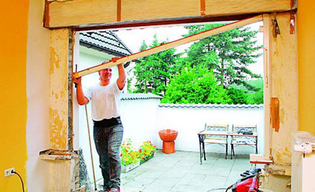 Terrassentür: Rahmenteile entfernen