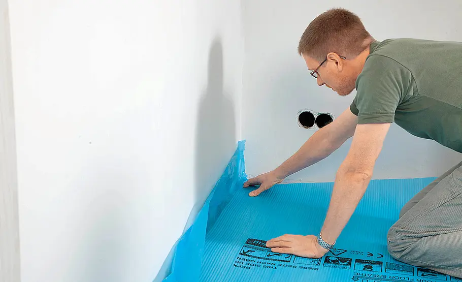 Trittschallmatte verkleben Trittschalldämmung verlegen