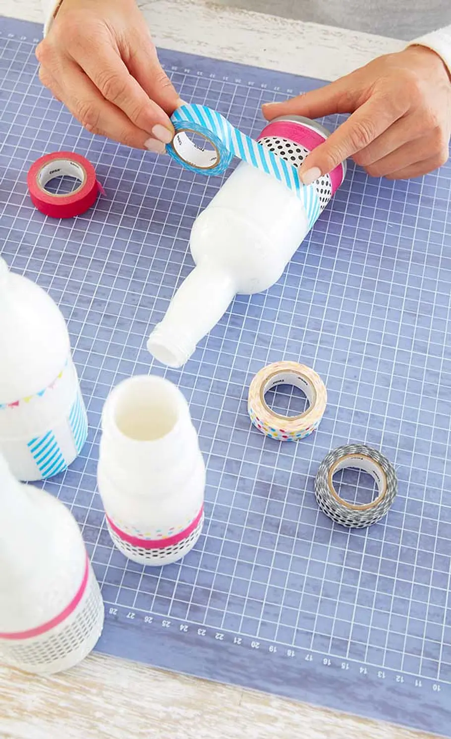 Washi Tape: Vasen dekorieren Vase