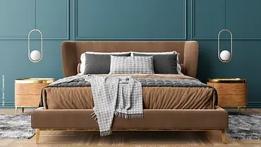 Den All-Over-Look als Wandgestaltung im Schlafzimmer können Sie einfach selbst machen. - Foto: iStock / Creativebird Den All-Over-Look als Wandgestaltung im Schlafzimmer können Sie einfach selbst machen. - Foto: iStock / Creativebird