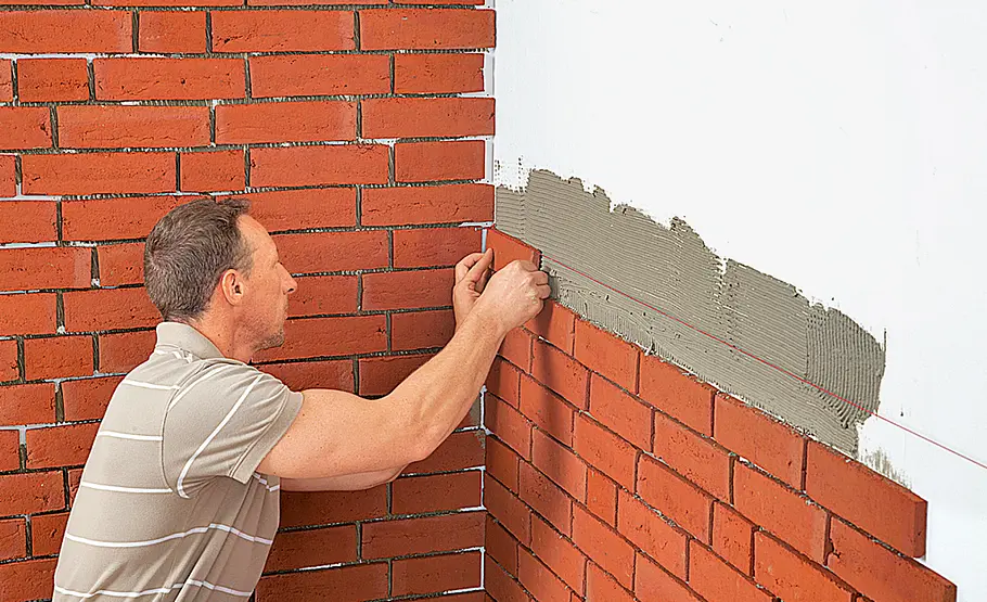 Wandverkleidung aus Klinker Klinker-Riemchen als Wandverkleidung