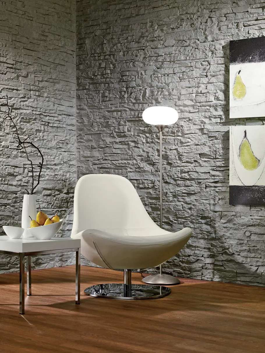 Wand in Stein-Optik Wandverkleidung aus Kunststoff-Platten