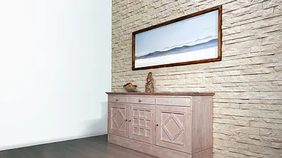 Wandverkleidung in Sandstein-Optik