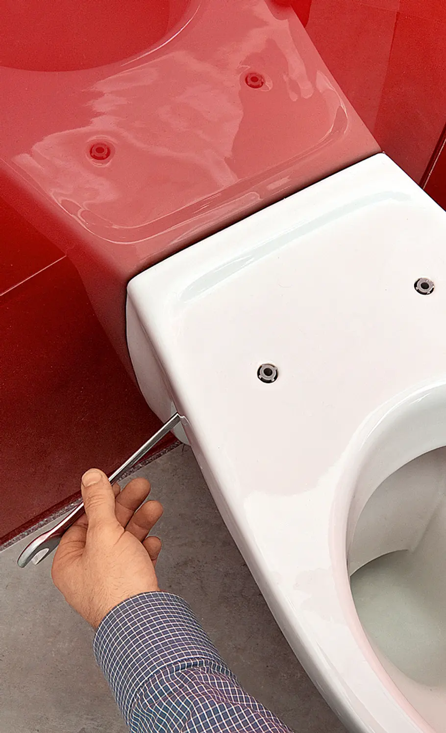 WC-Montage über Eck