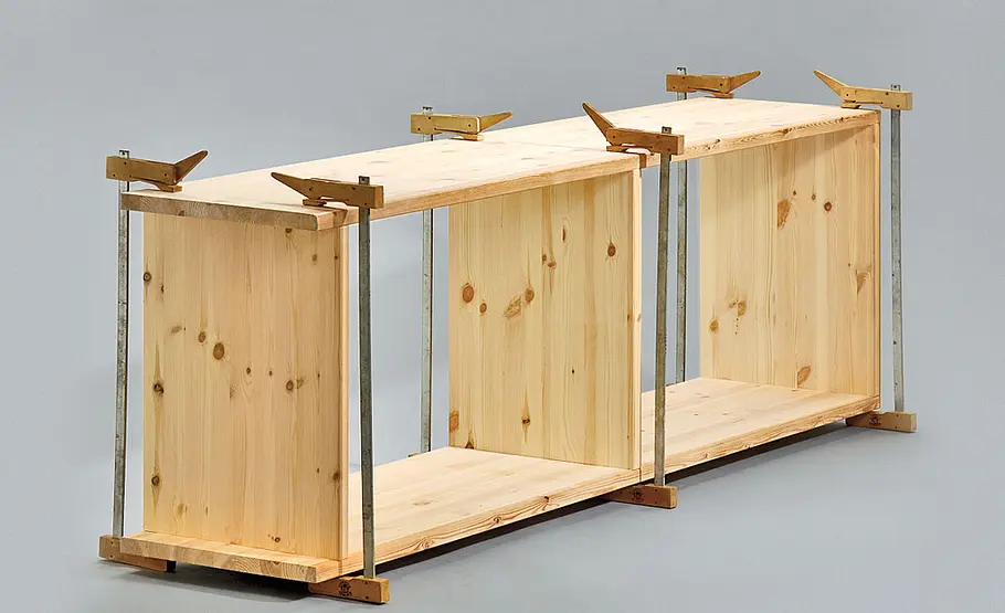 Weinregal selber bauen Weinregal: Bauteile verpressen