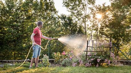 Gartenbewässerung mithilfe einer Zisternenpumpe - Foto: iStock/ Schreiner